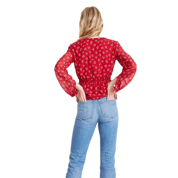 Madewell V-Neck Peplum Top in Little Lilies - Picture 10 of 10